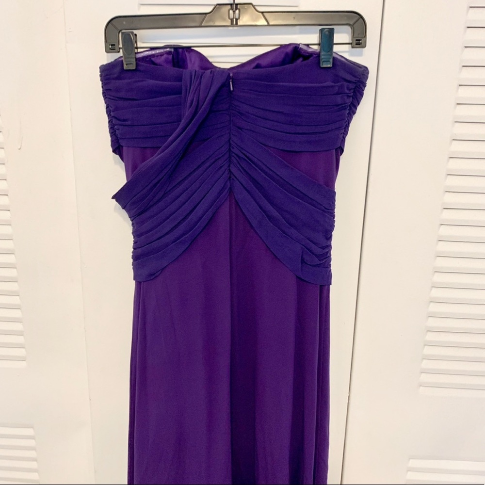 SOLD Nicole Miller Strapless Purple Ombré Silk Gown - Picture 7 of 10